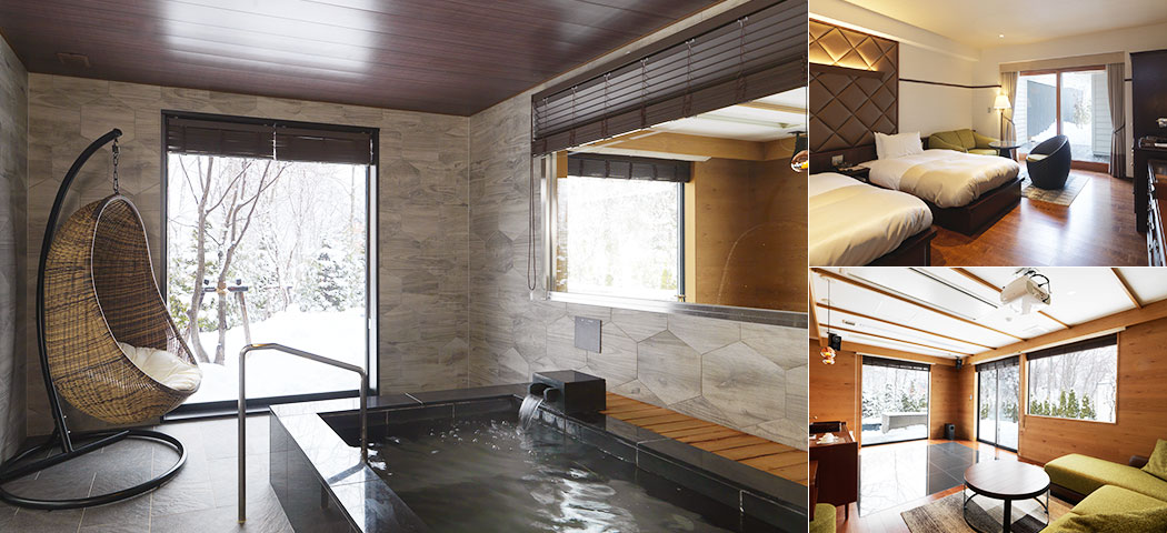 Twin room with spa-living space image