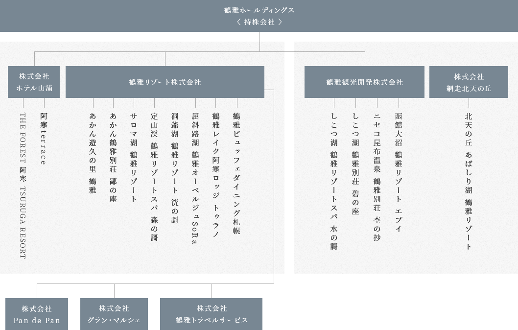 イメージ：鶴雅ホールディングス株式会社（持株会社）