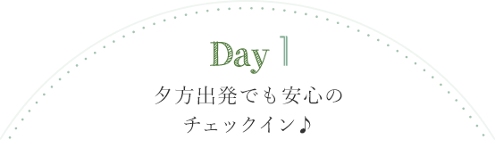 Day1 夕方出発でも安心のチェックイン