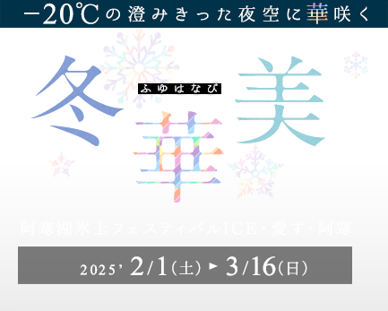 氷点下の世界に華が咲く、美しい阿寒の夜 冬華美