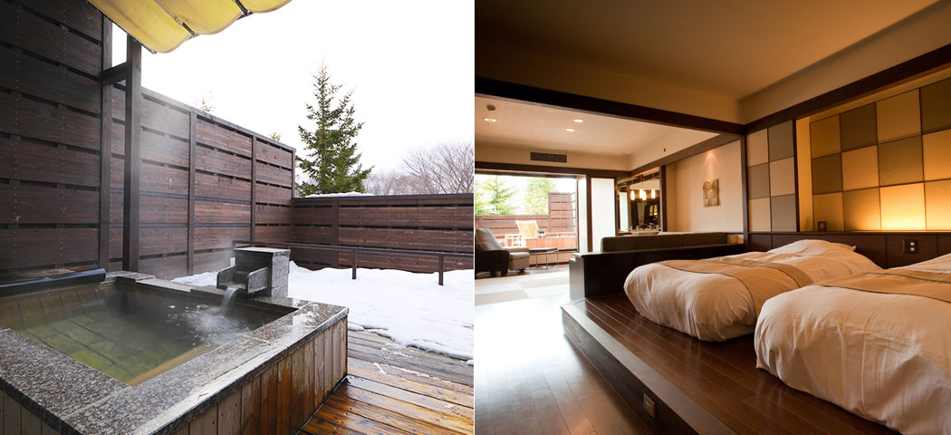 Western and Japanese style room with open-air bath image