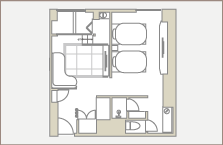 デラックス和洋室 温泉展望風呂付 間取り図