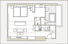 【温泉露天風呂付】スイート 間取り図