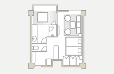 【温泉露天風呂付】スイート2名用 間取り図