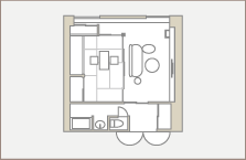 和室 + リビング 間取り図